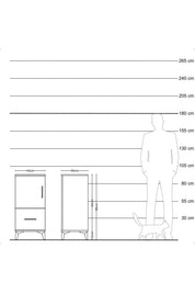 Kronos Komodin 2 Raflı Tek Çekmeceli Tek Kapaklı 44x59x96 Antrasit-Aytaşı