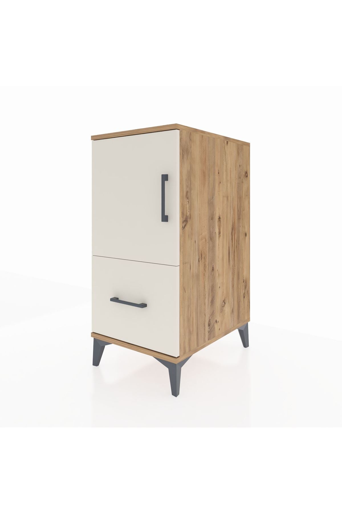 Kronos Komodin 2 Raflı Tek Çekmeceli Tek Kapaklı 44x59x96 Çam-Aytaşı