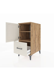 Kronos Komodin 2 Raflı Tek Çekmeceli Tek Kapaklı 44x59x96 Çam-Aytaşı