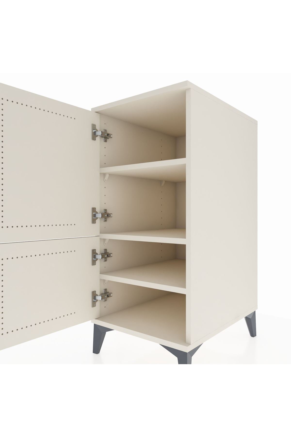 Kronos Komodin 3 Raflı 2 Kapaklı 44x59x96 Aytaşı-Aytaşı