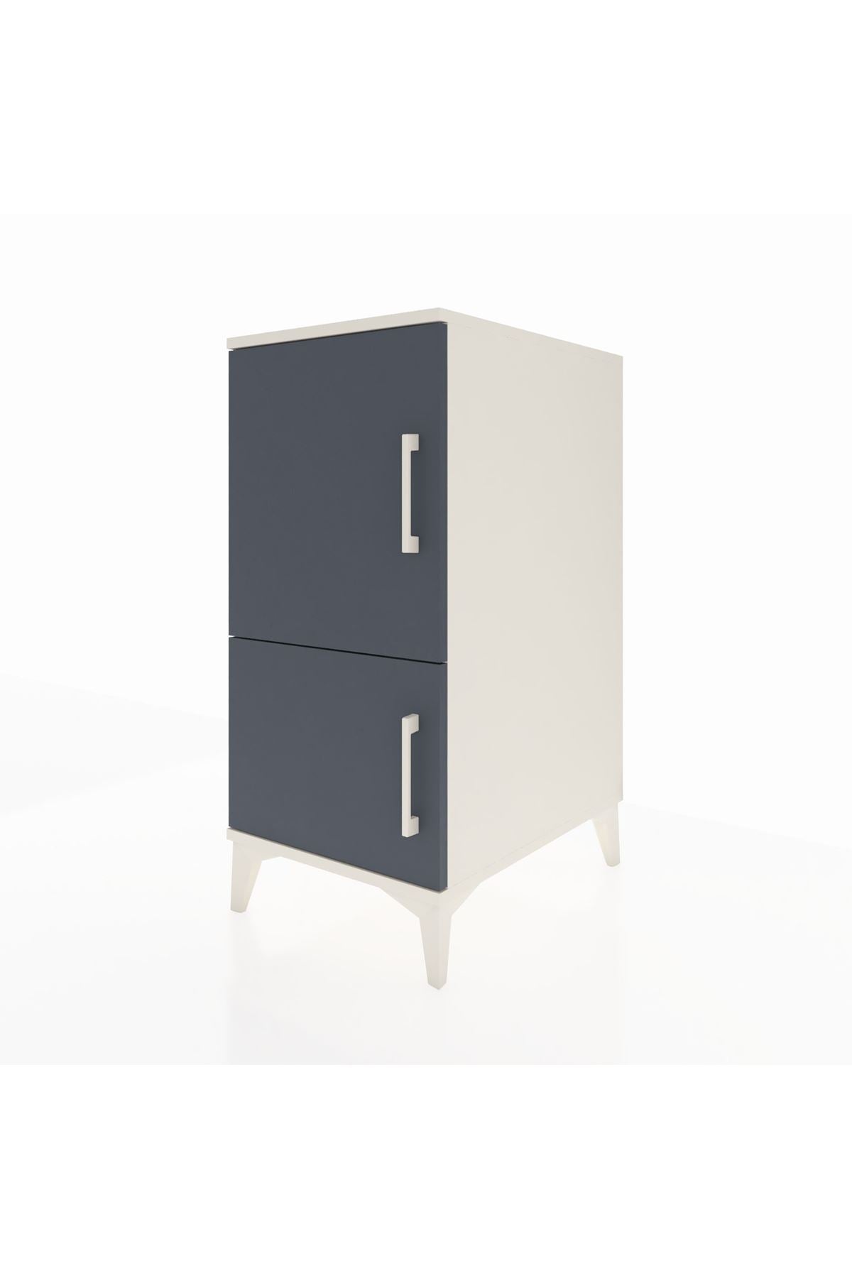 Kronos Komodin 3 Raflı 2 Kapaklı 44x59x96 Aytaşı-Antrasit