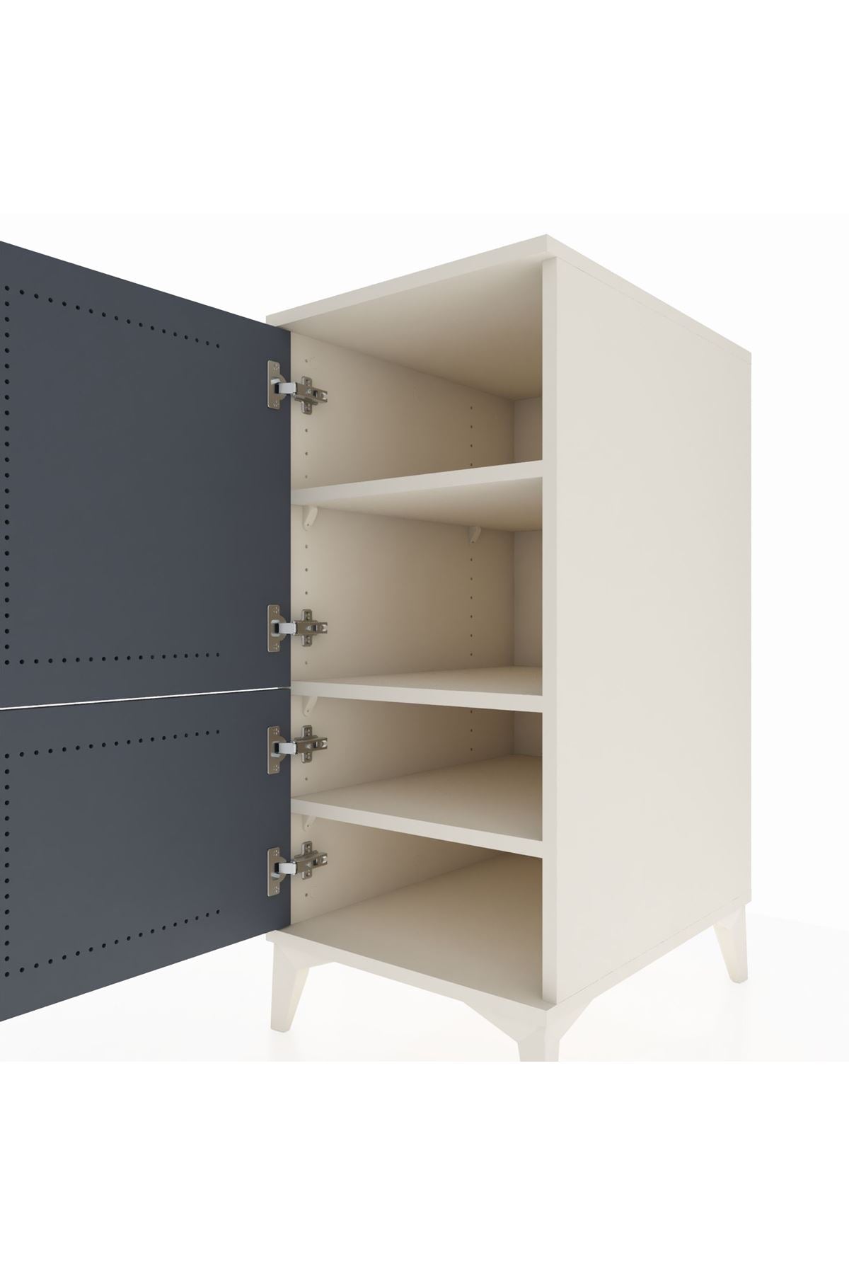 Kronos Komodin 3 Raflı 2 Kapaklı 44x59x96 Aytaşı-Antrasit