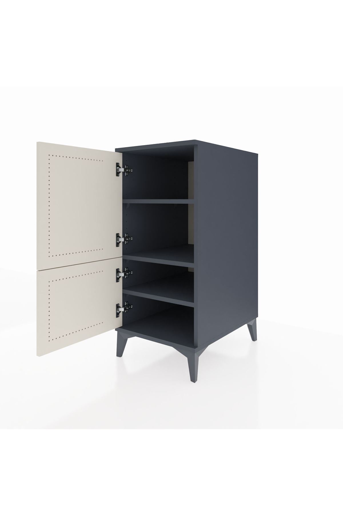 Kronos Komodin 3 Raflı 2 Kapaklı 44x59x96 Antrasit-Aytaşı