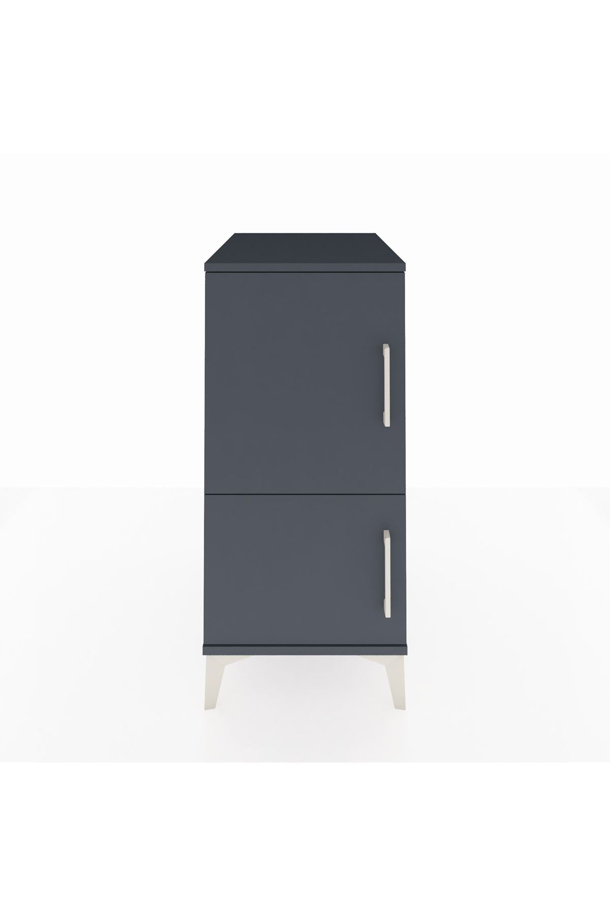 Kronos Komodin 3 Raflı 2 Kapaklı 44x59x96 Antrasit-Antrasit