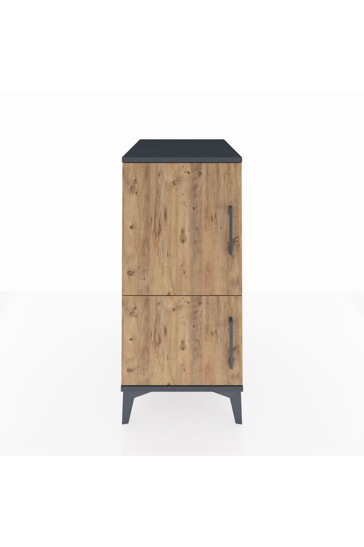 Kronos Komodin 3 Raflı 2 Kapaklı 44x59x96 Antrasit-Çam