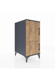 Kronos Komodin 3 Raflı 2 Kapaklı 44x59x96 Antrasit-Çam
