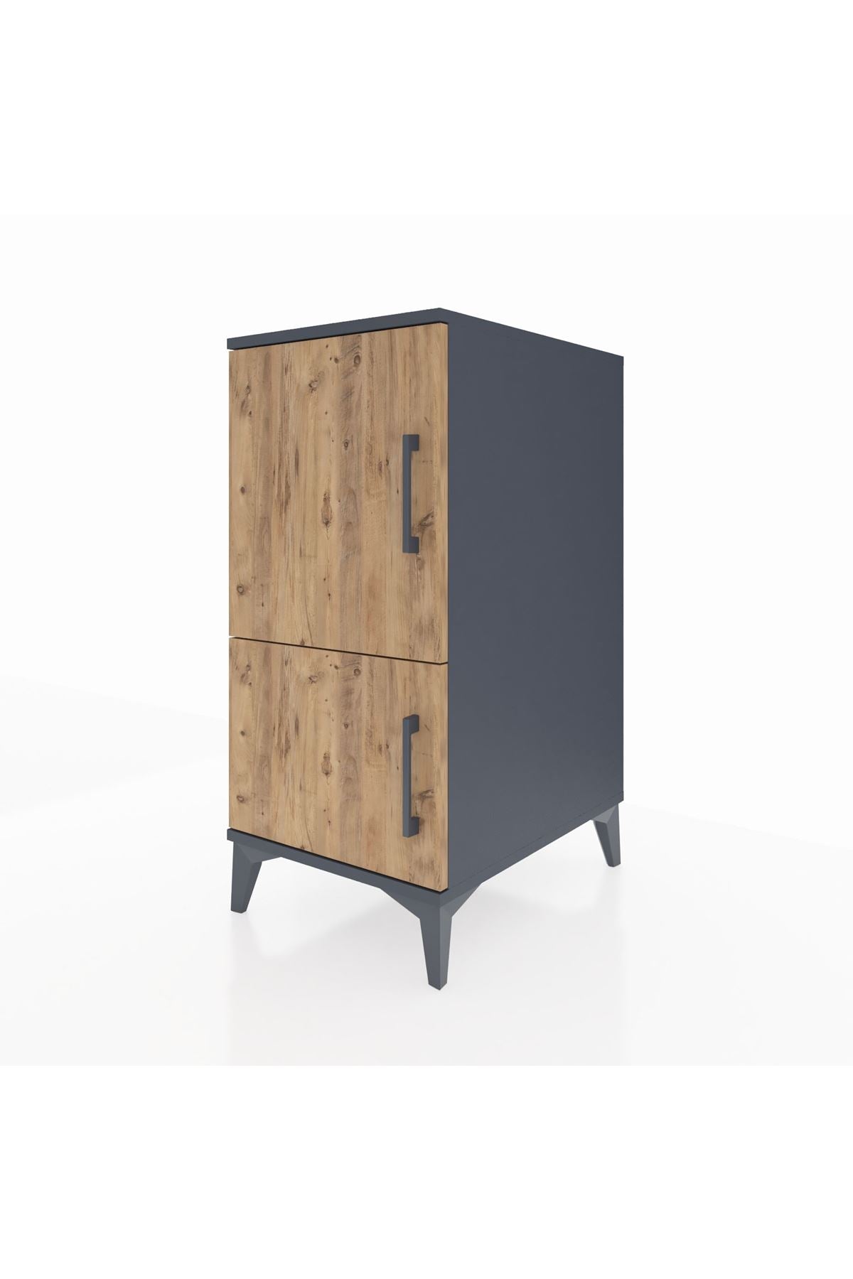 Kronos Komodin 3 Raflı 2 Kapaklı 44x59x96 Antrasit-Çam