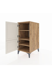 Kronos Komodin 3 Raflı 2 Kapaklı 44x59x96 Çam-Aytaşı