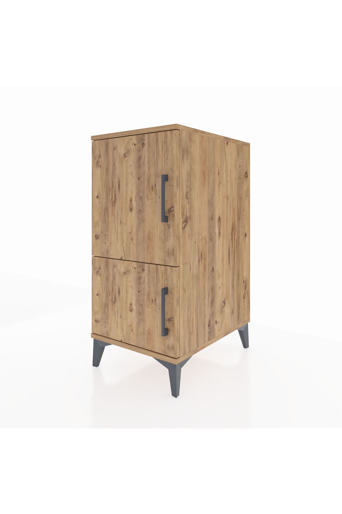 Kronos Komodin 3 Raflı 2 Kapaklı 44x59x96 Çam-Çam