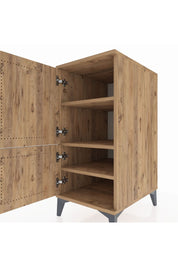 Kronos Komodin 3 Raflı 2 Kapaklı 44x59x96 Çam-Çam