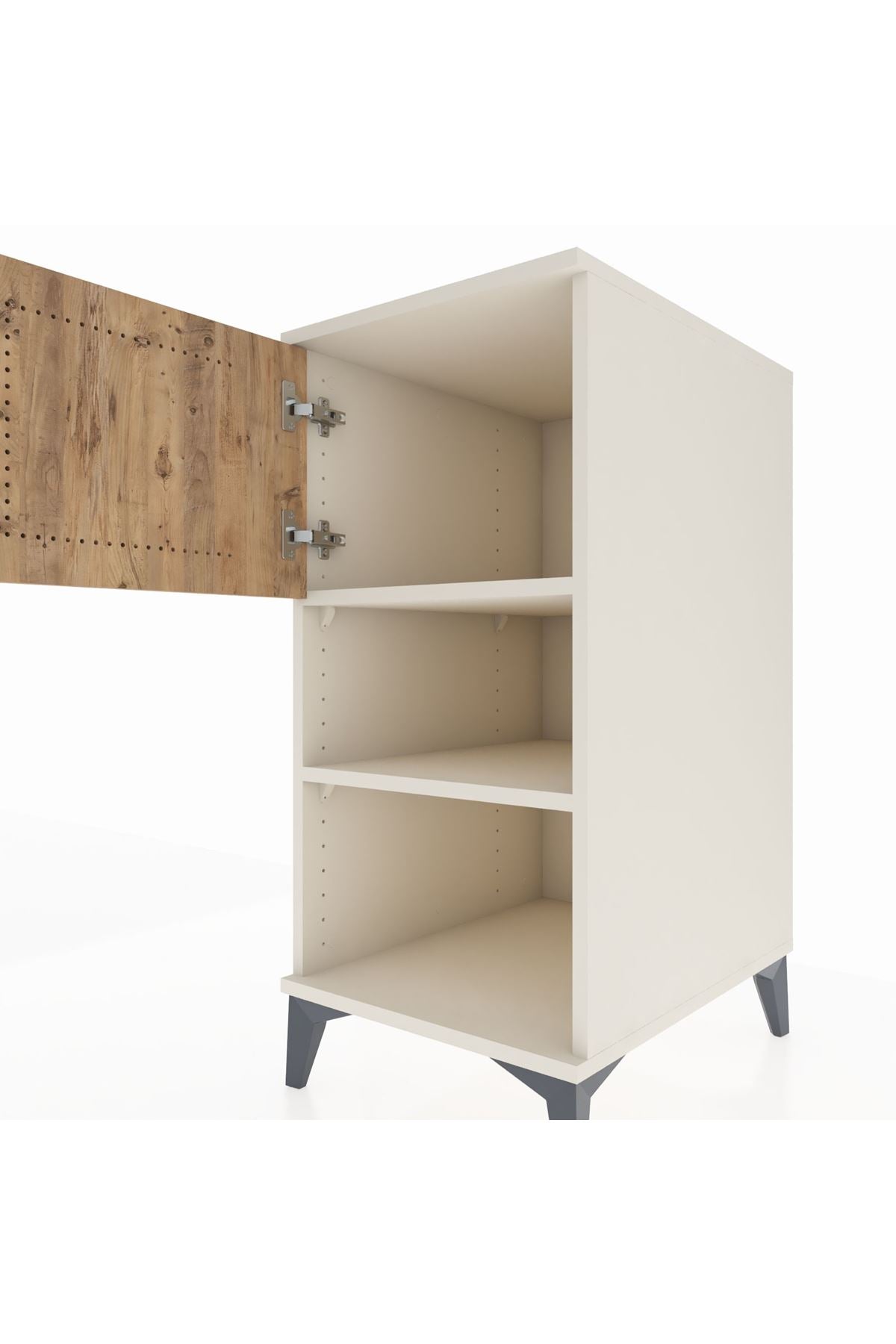 Kronos Komodin 2 Raflı Tek Kapaklı 44x59x96 Aytaşı-Çam