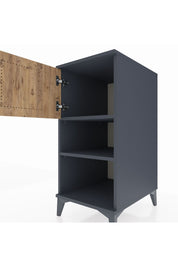 Kronos Komodin 2 Raflı Tek Kapaklı 44x59x96 Antrasit-Çam