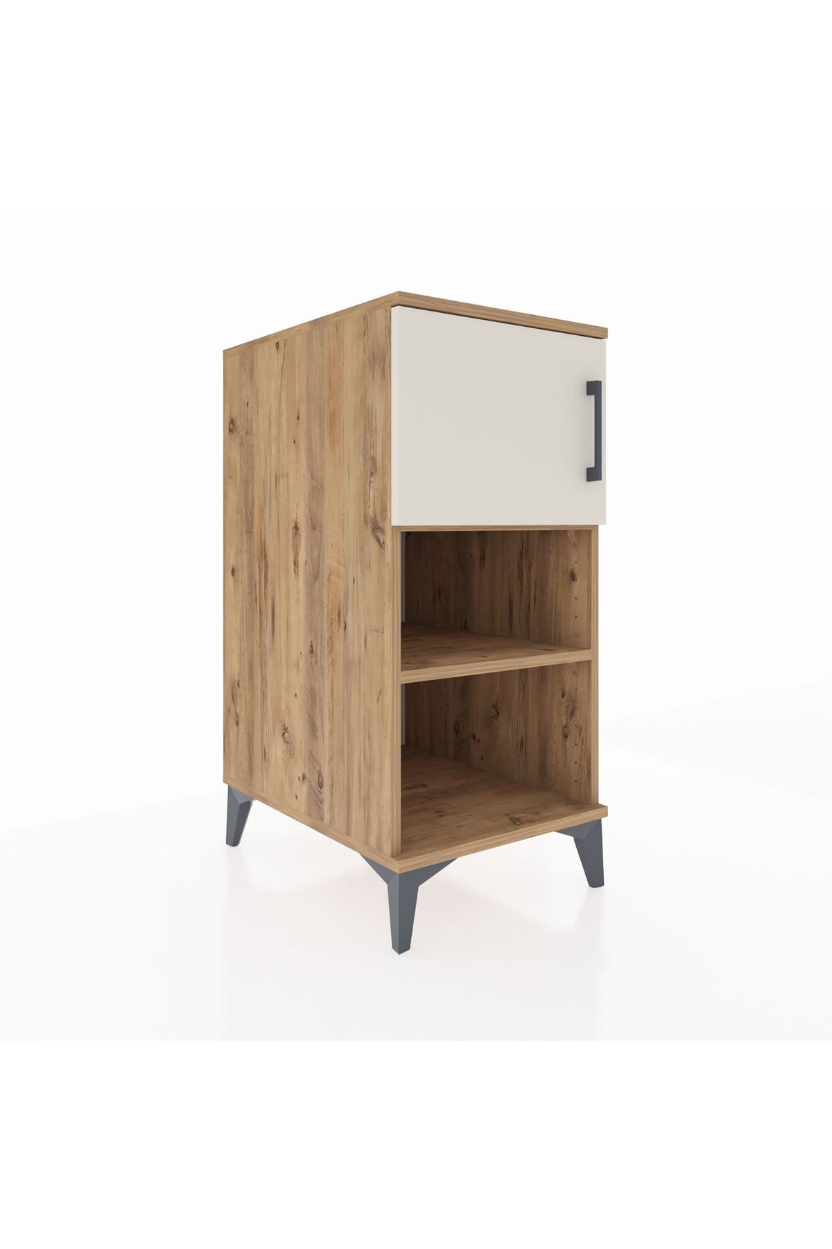 Kronos Komodin 2 Raflı Tek Kapaklı 44x59x96 Çam-Aytaşı