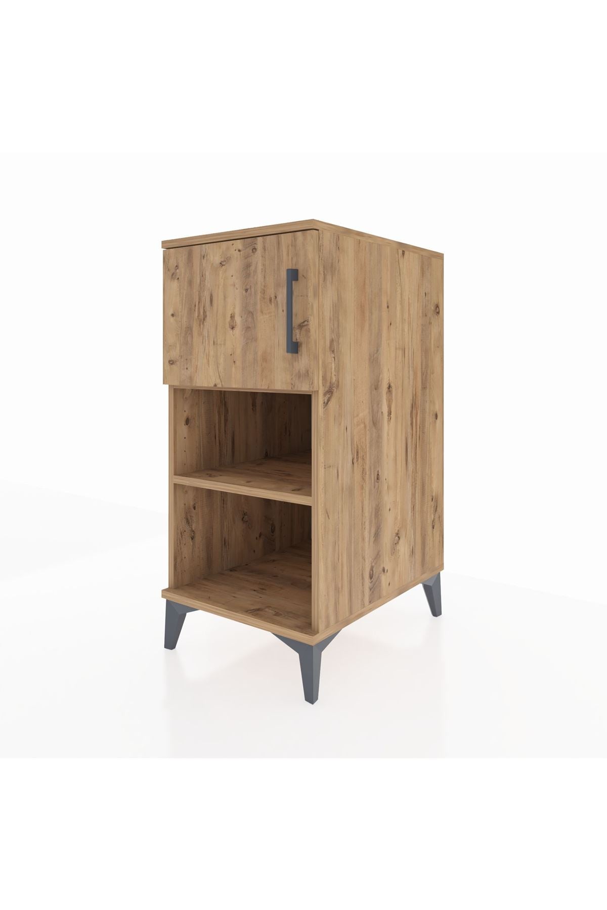 Kronos Komodin 2 Raflı Tek Kapaklı 44x59x96 Çam-Çam