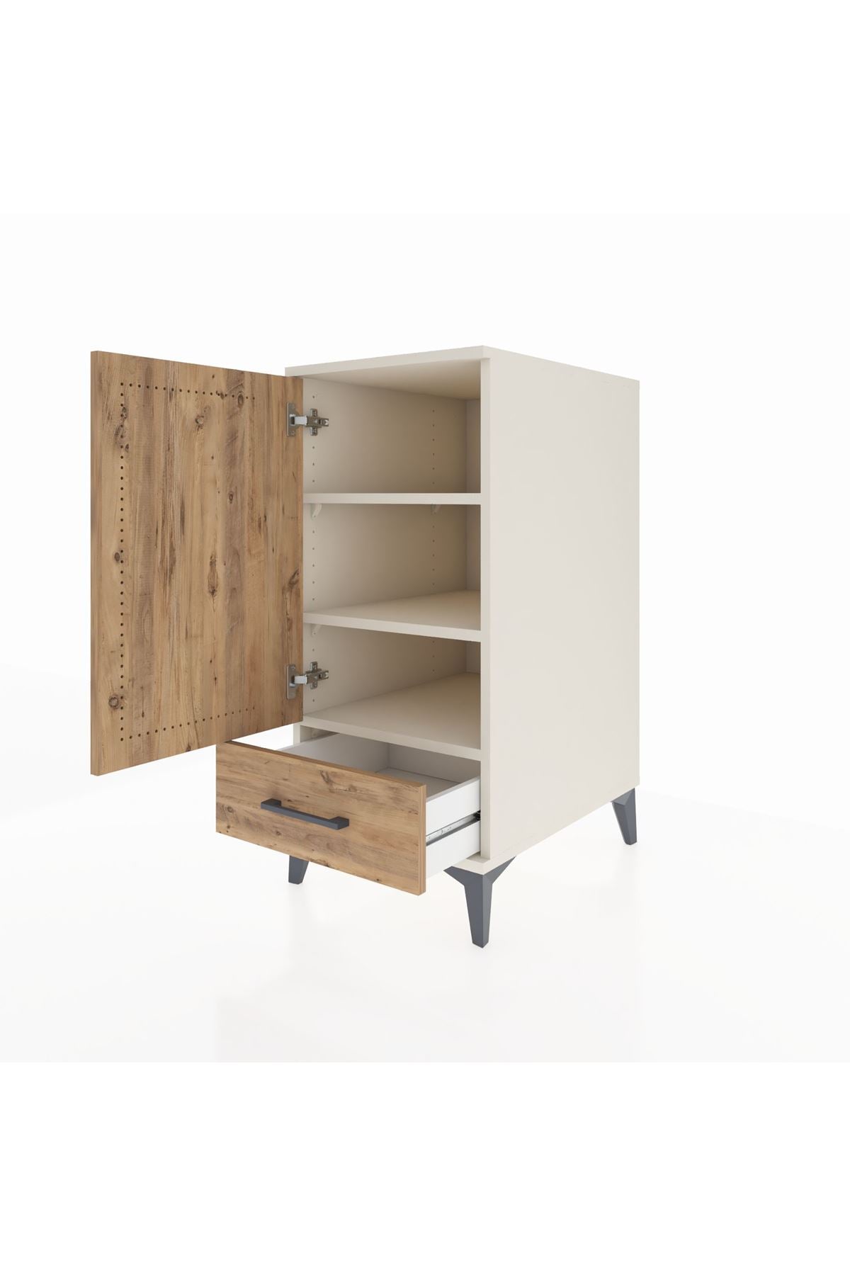 Kronos Komodin 3 Raflı Tek Çekmeceli Tek Kapaklı 44x59x96 Aytaşı-Çam