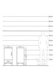 Kronos Komodin 3 Raflı Tek Çekmeceli Tek Kapaklı 44x59x96 Antrasit-Antrasit