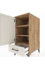 Kronos Komodin 3 Raflı Tek Çekmeceli Tek Kapaklı 44x59x96 Çam-Aytaşı
