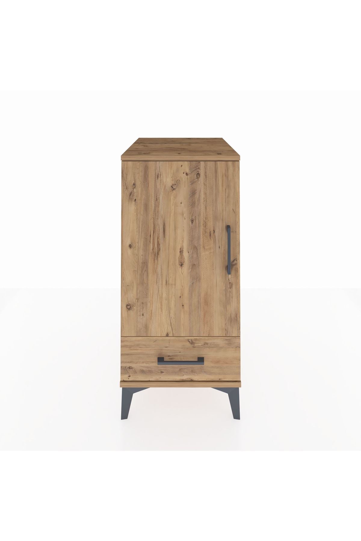 Kronos Komodin 3 Raflı Tek Çekmeceli Tek Kapaklı 44x59x96 Çam-Çam