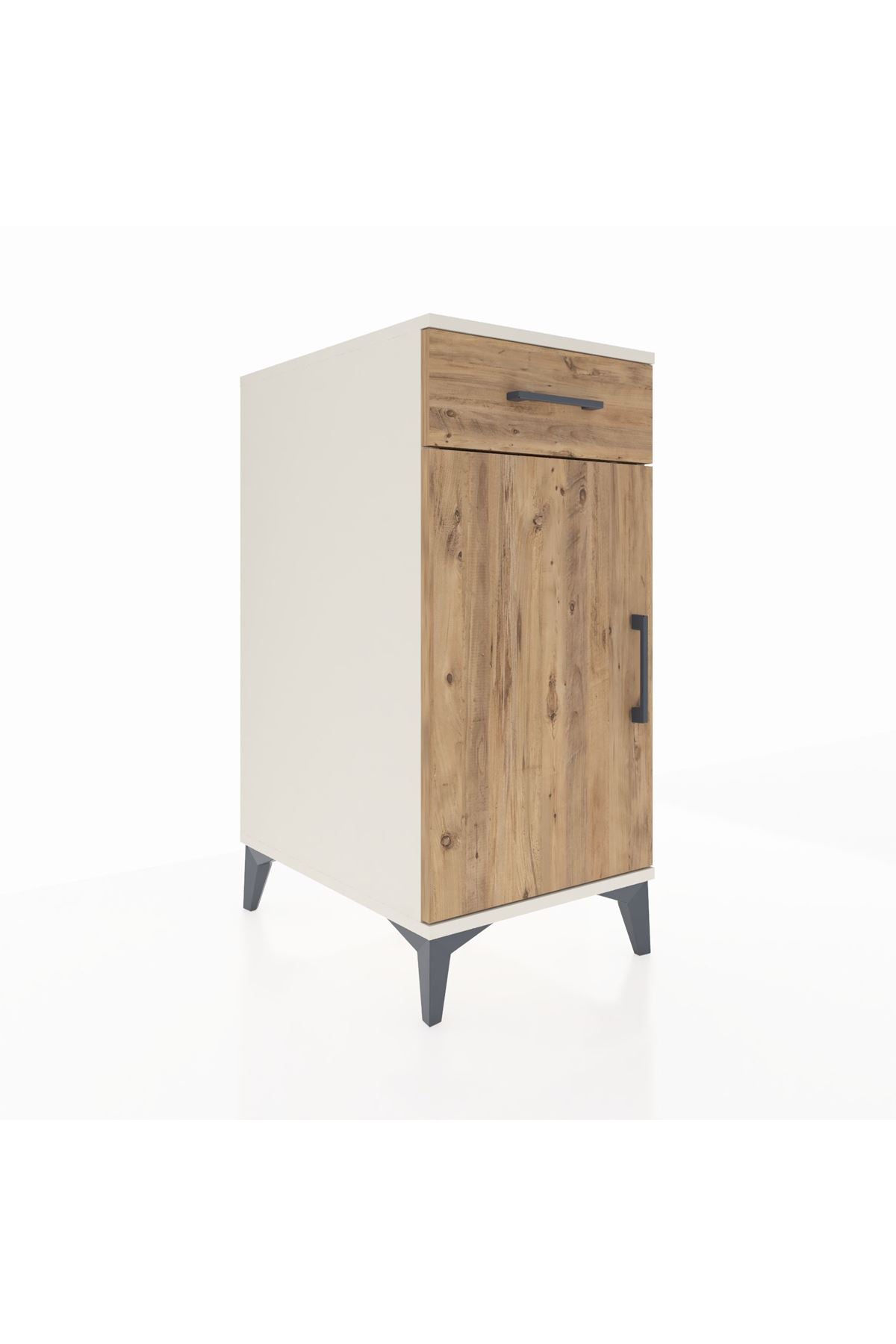 Kronos Komodin 2 Raflı Tek Çekmeceli Tek Kapaklı 44x59x96 Aytaşı-Çam