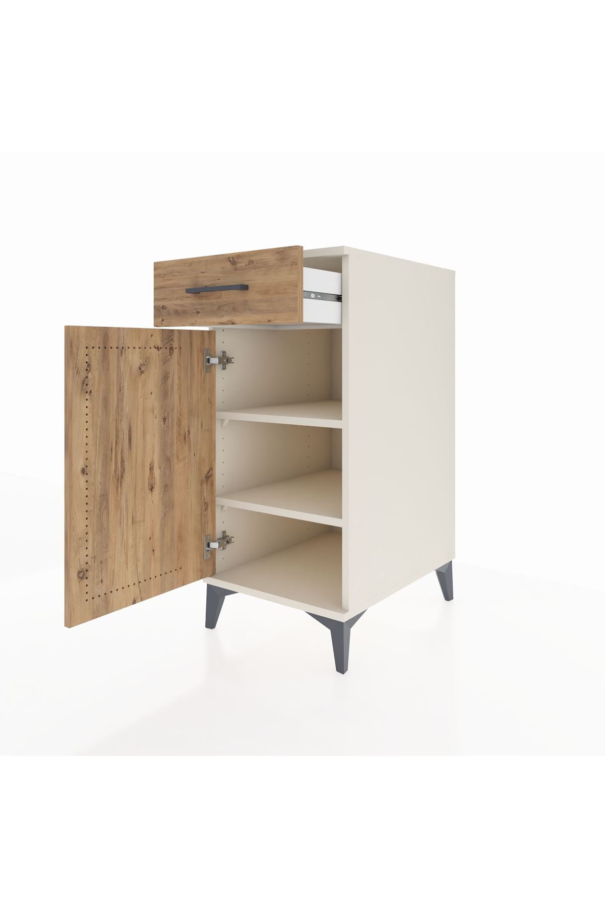 Kronos Komodin 2 Raflı Tek Çekmeceli Tek Kapaklı 44x59x96 Aytaşı-Çam