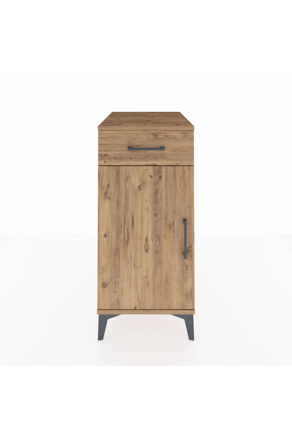 Kronos Komodin 2 Raflı Tek Çekmeceli Tek Kapaklı 44x59x96 Çam-Çam