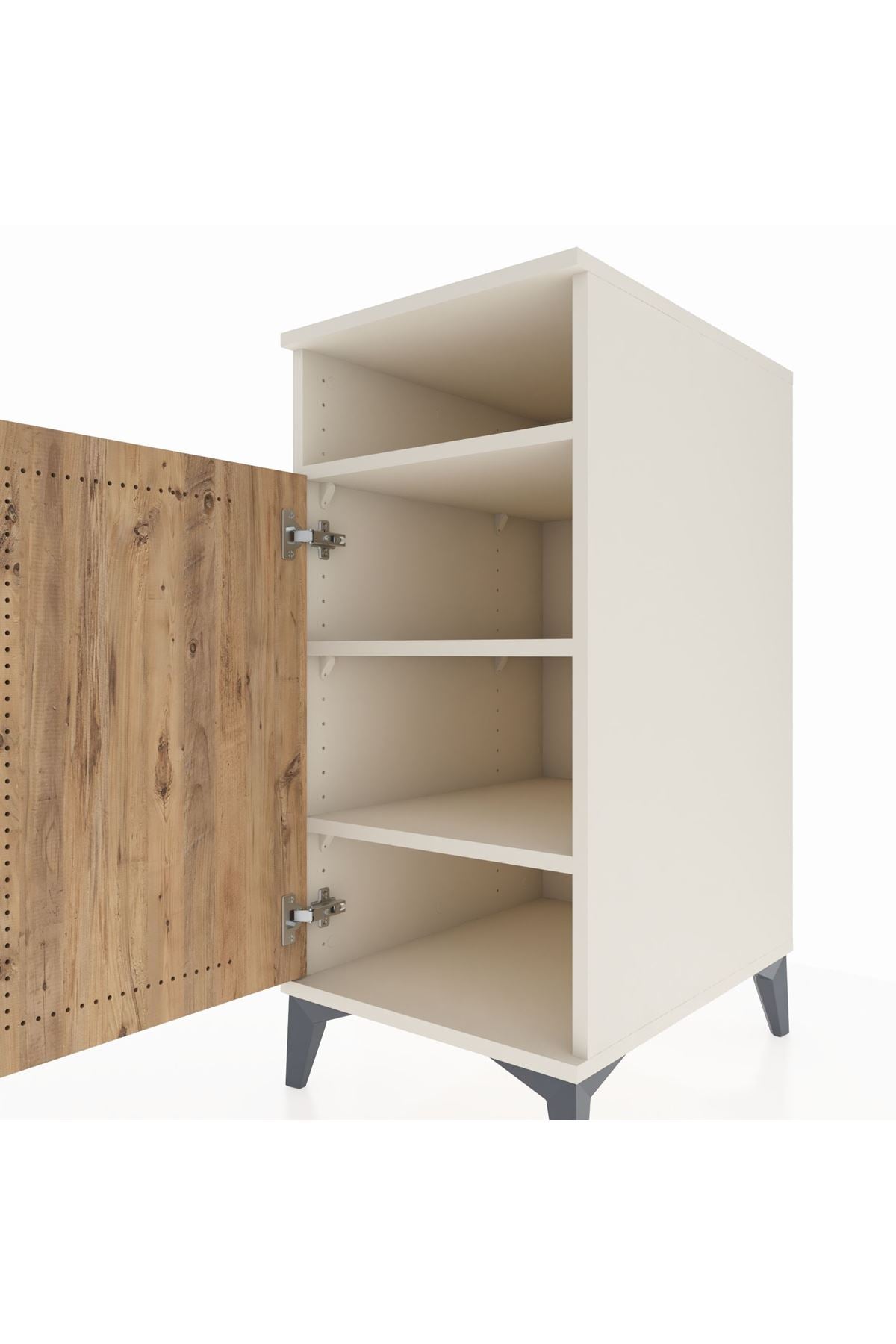 Kronos Komodin 3 Raflı Tek Kapaklı 44x59x96 Aytaşı-Çam