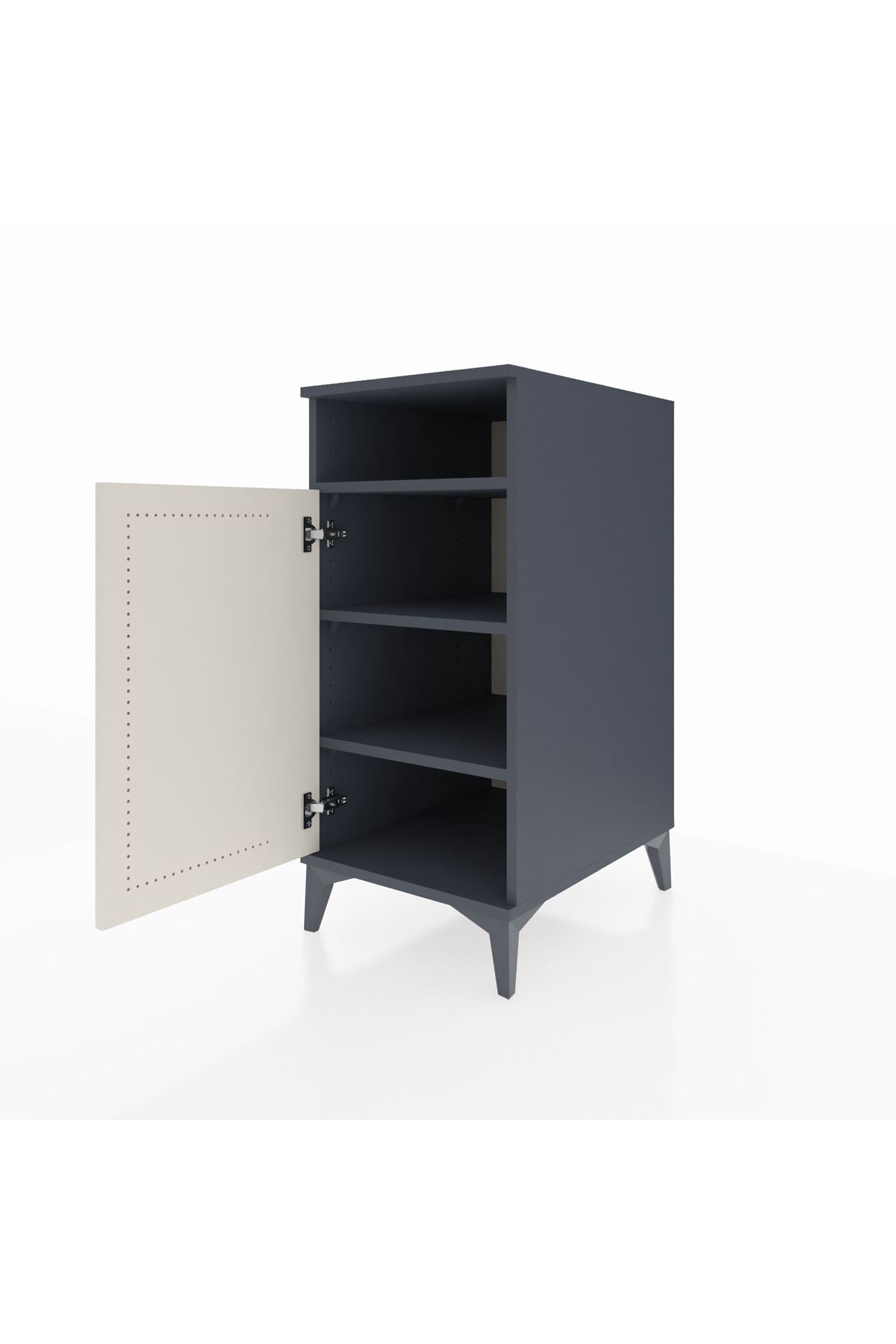 Kronos Komodin 3 Raflı Tek Kapaklı 44x59x96 Antrasit-Aytaşı