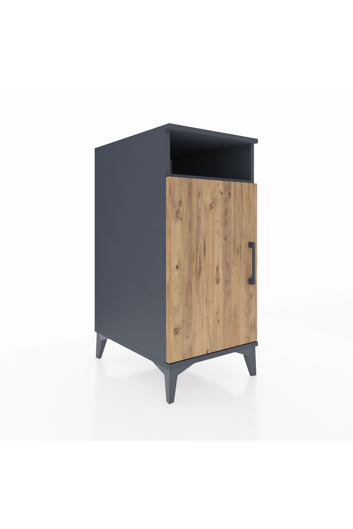 Kronos Komodin 3 Raflı Tek Kapaklı 44x59x96 Antrasit-Çam