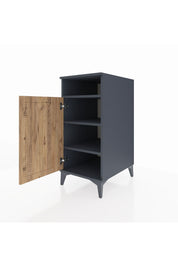 Kronos Komodin 3 Raflı Tek Kapaklı 44x59x96 Antrasit-Çam