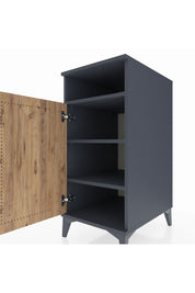 Kronos Komodin 3 Raflı Tek Kapaklı 44x59x96 Antrasit-Çam