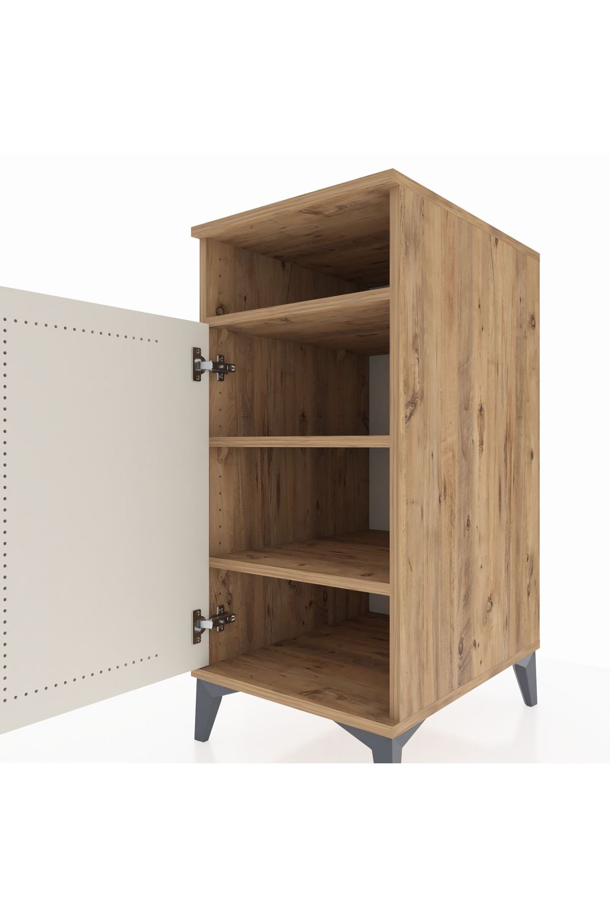Kronos Komodin 3 Raflı Tek Kapaklı 44x59x96 Çam-Aytaşı