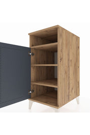 Kronos Komodin 3 Raflı Tek Kapaklı 44x59x96 Çam-Antrasit