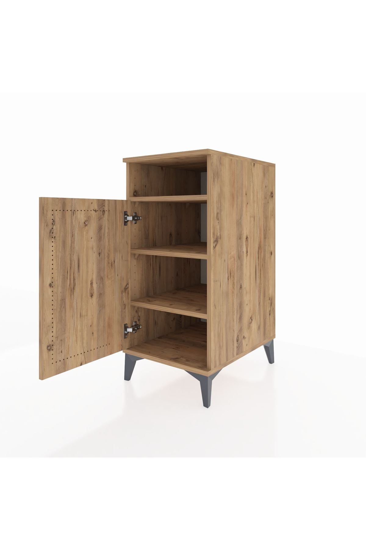 Kronos Komodin 3 Raflı Tek Kapaklı 44x59x96 Çam-Çam