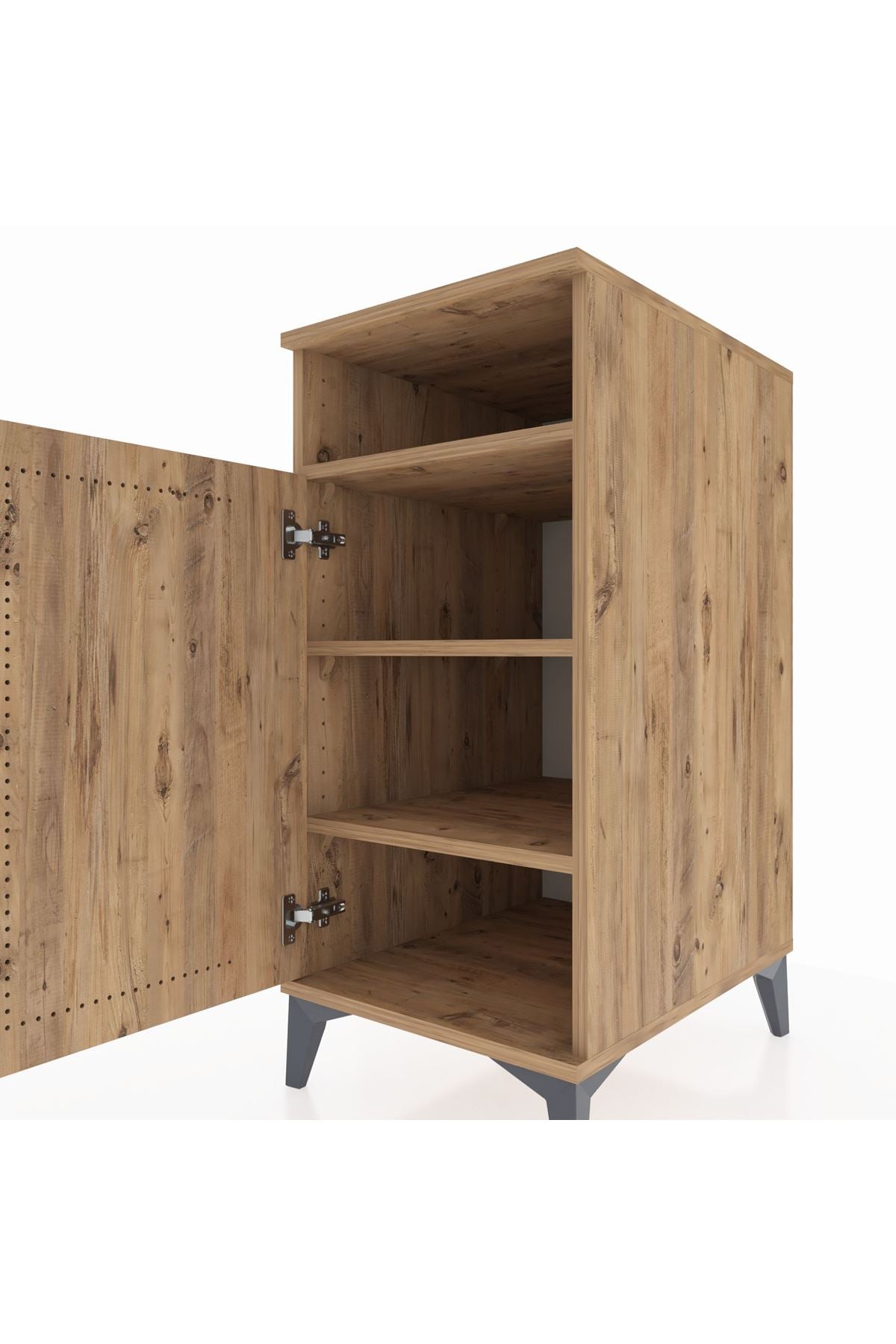 Kronos Komodin 3 Raflı Tek Kapaklı 44x59x96 Çam-Çam