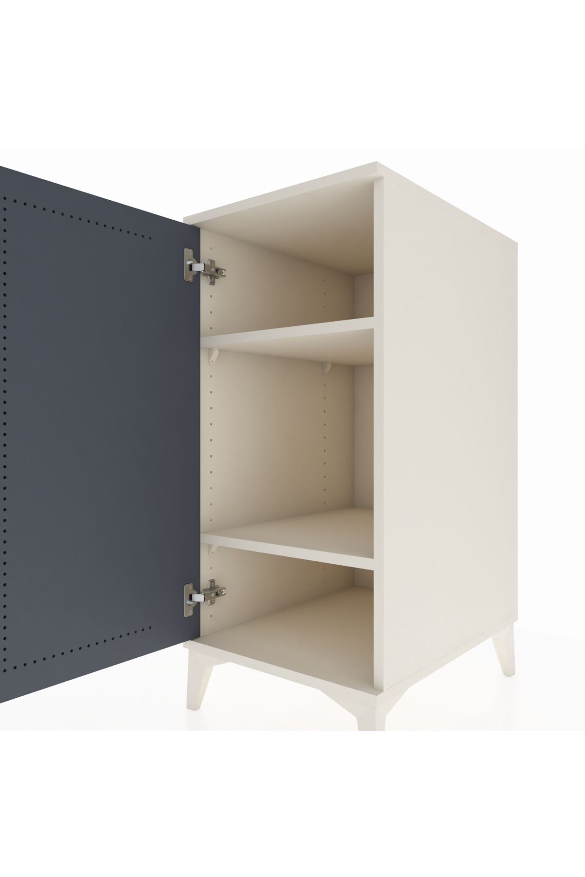 Kronos Komodin 2 Raflı Tek Kapaklı 44x59x96 Aytaşı-Antrasit
