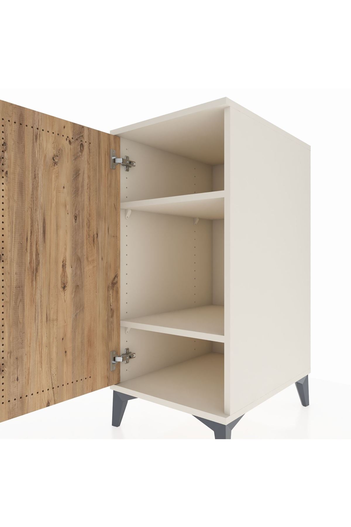 Kronos Komodin 2 Raflı Tek Kapaklı 44x59x96 Aytaşı-Çam