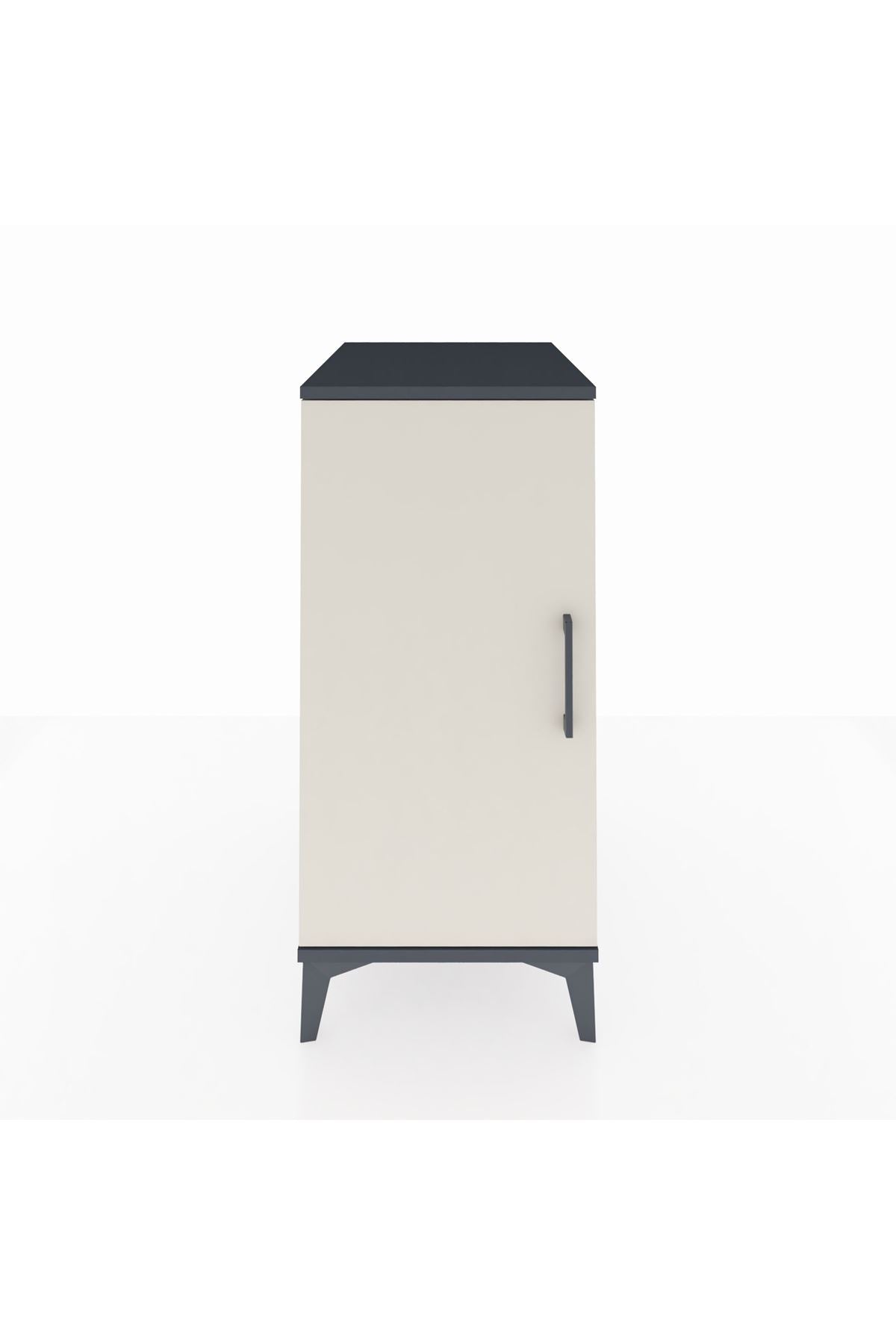 Kronos Komodin 2 Raflı Tek Kapaklı 44x59x96 Antrasit-Aytaşı