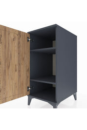 Kronos Komodin 2 Raflı Tek Kapaklı 44x59x96 Antrasit-Çam
