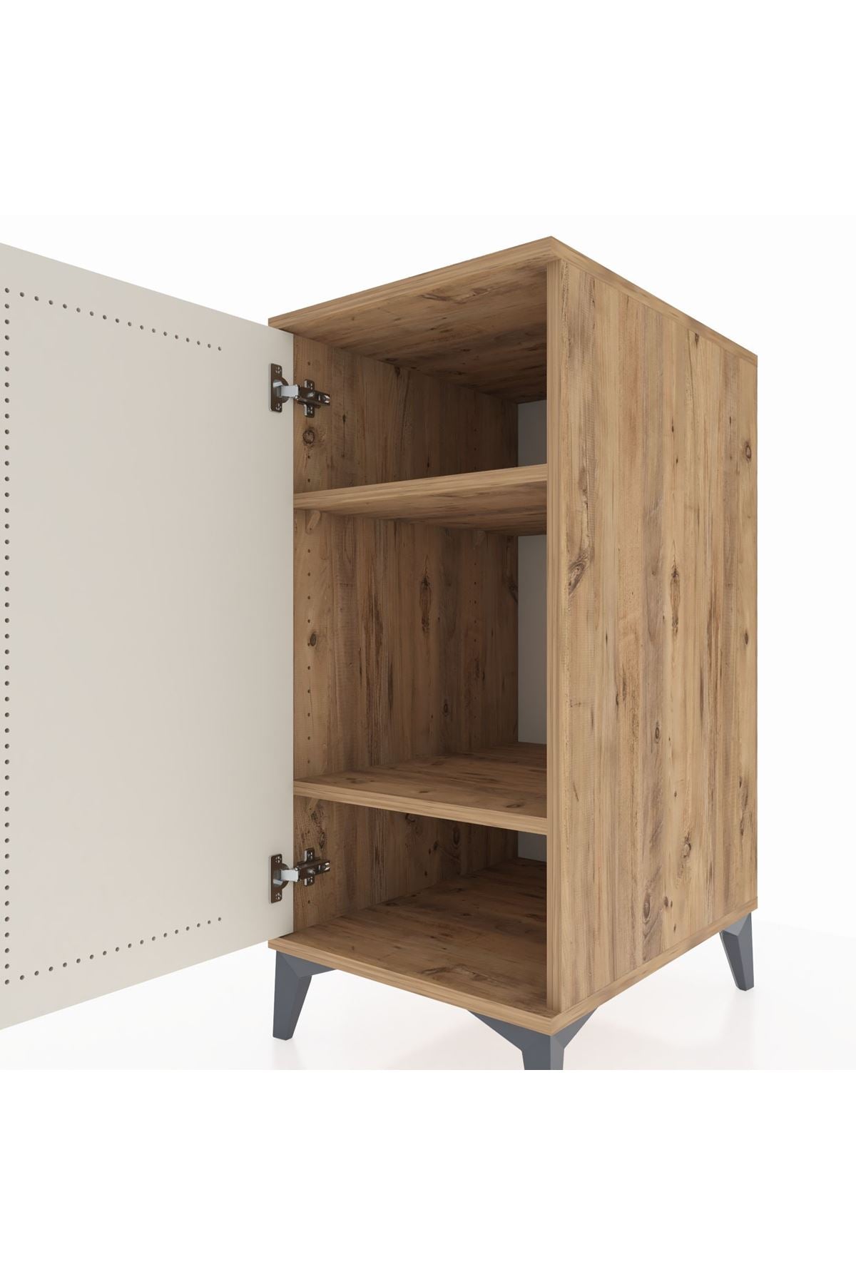 Kronos Komodin 2 Raflı Tek Kapaklı 44x59x96 Çam-Aytaşı