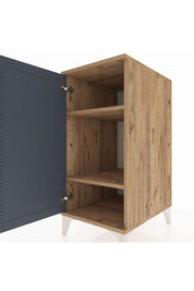 Kronos Komodin 2 Raflı Tek Kapaklı 44x59x96 Çam-Antrasit
