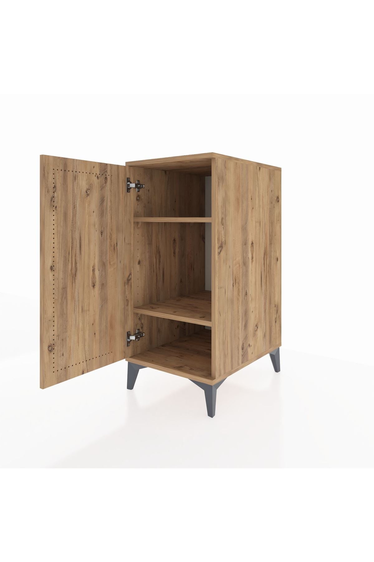 Kronos Komodin 2 Raflı Tek Kapaklı 44x59x96 Çam-Çam