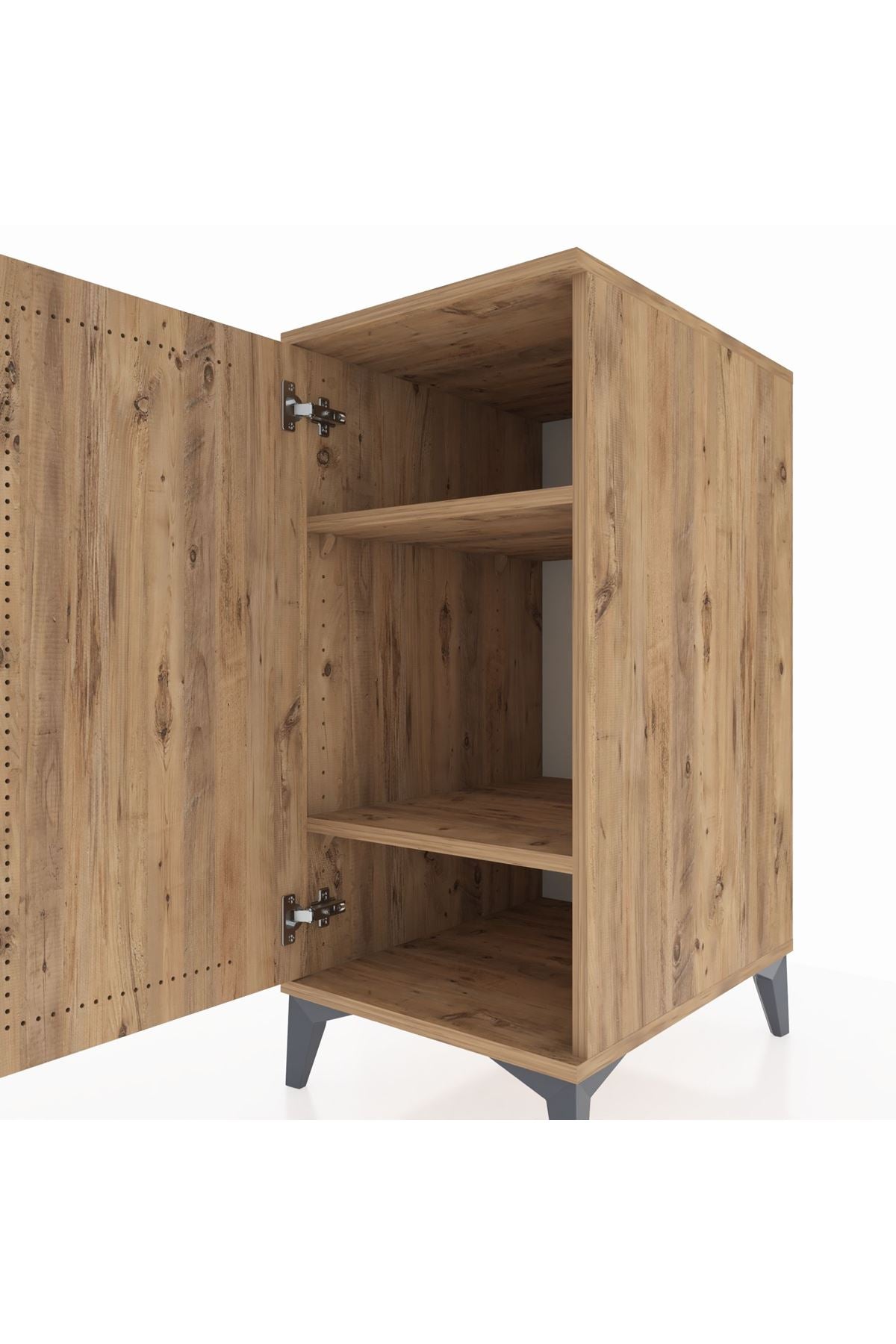 Kronos Komodin 2 Raflı Tek Kapaklı 44x59x96 Çam-Çam