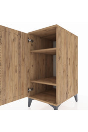 Kronos Komodin 2 Raflı Tek Kapaklı 44x59x96 Çam-Çam