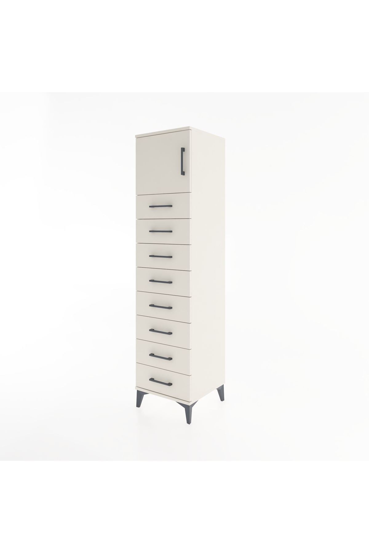 Hyperion Dolap Tek Raflı 8 Çekmeceli Tek Kapaklı 44x44x182 Aytaşı-Aytaşı