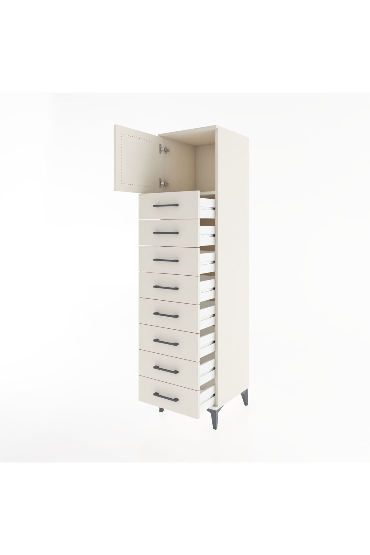 Hyperion Dolap Tek Raflı 8 Çekmeceli Tek Kapaklı 44x44x182 Aytaşı-Aytaşı