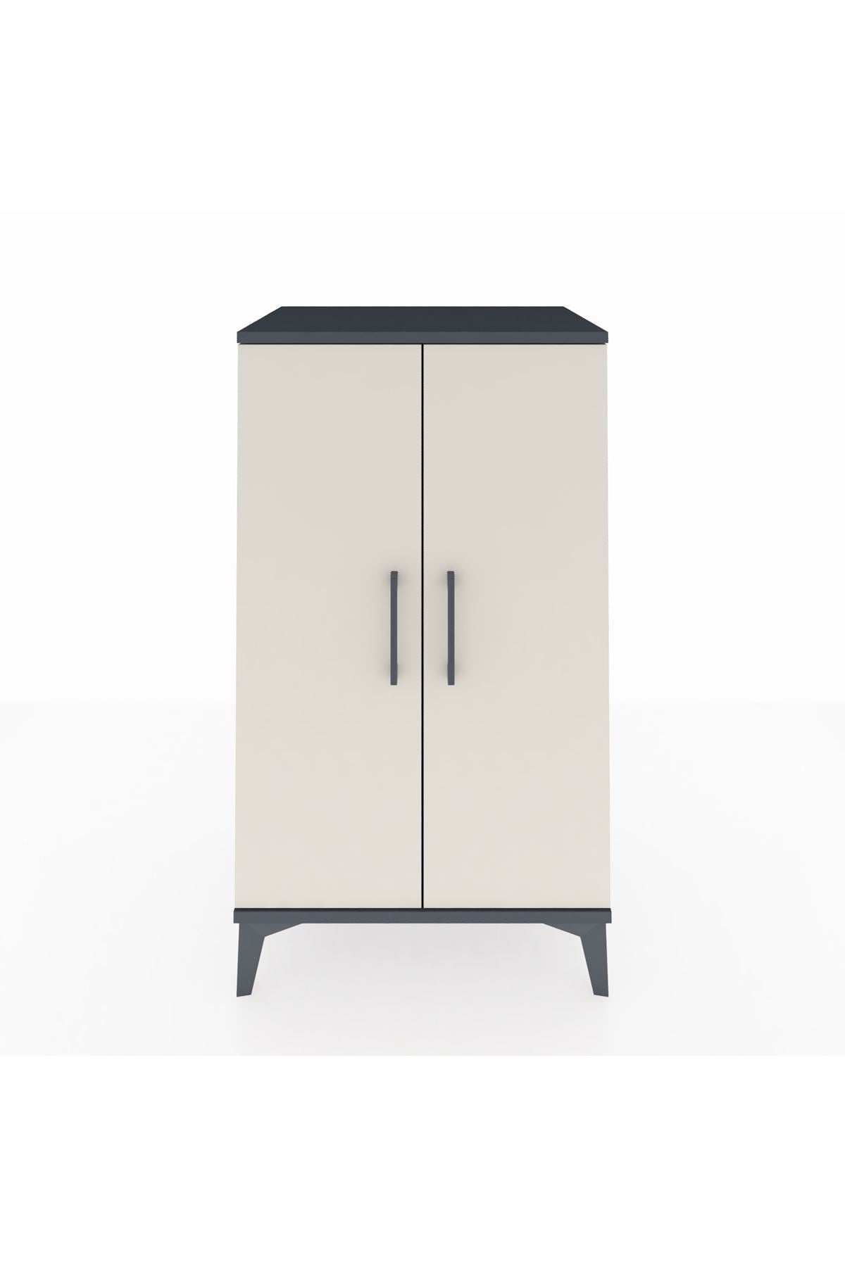 Hyperion Komodin 2 Kapaklı 60x44x106 Antrasit-Aytaşı