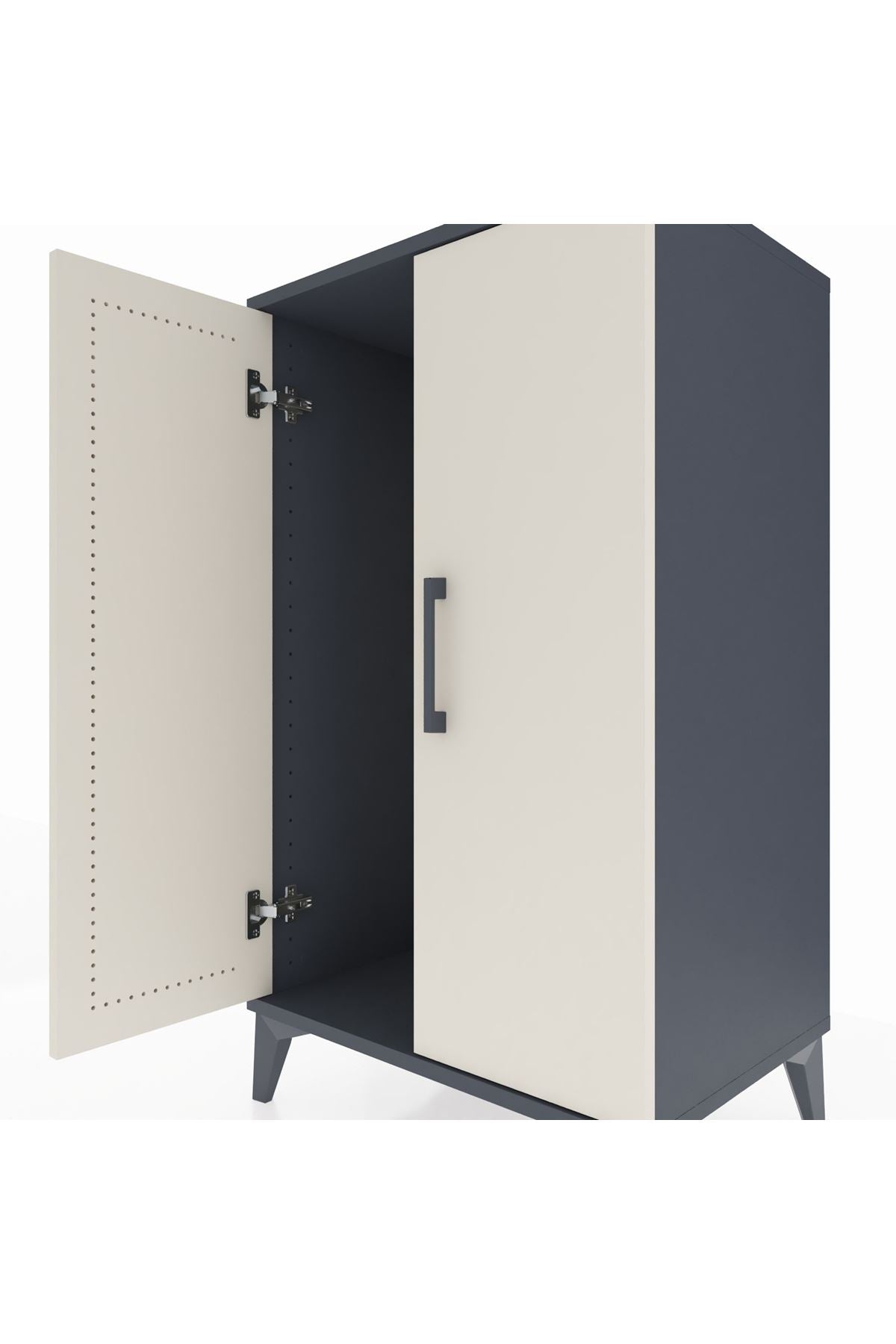 Hyperion Komodin 2 Kapaklı 60x44x106 Antrasit-Aytaşı