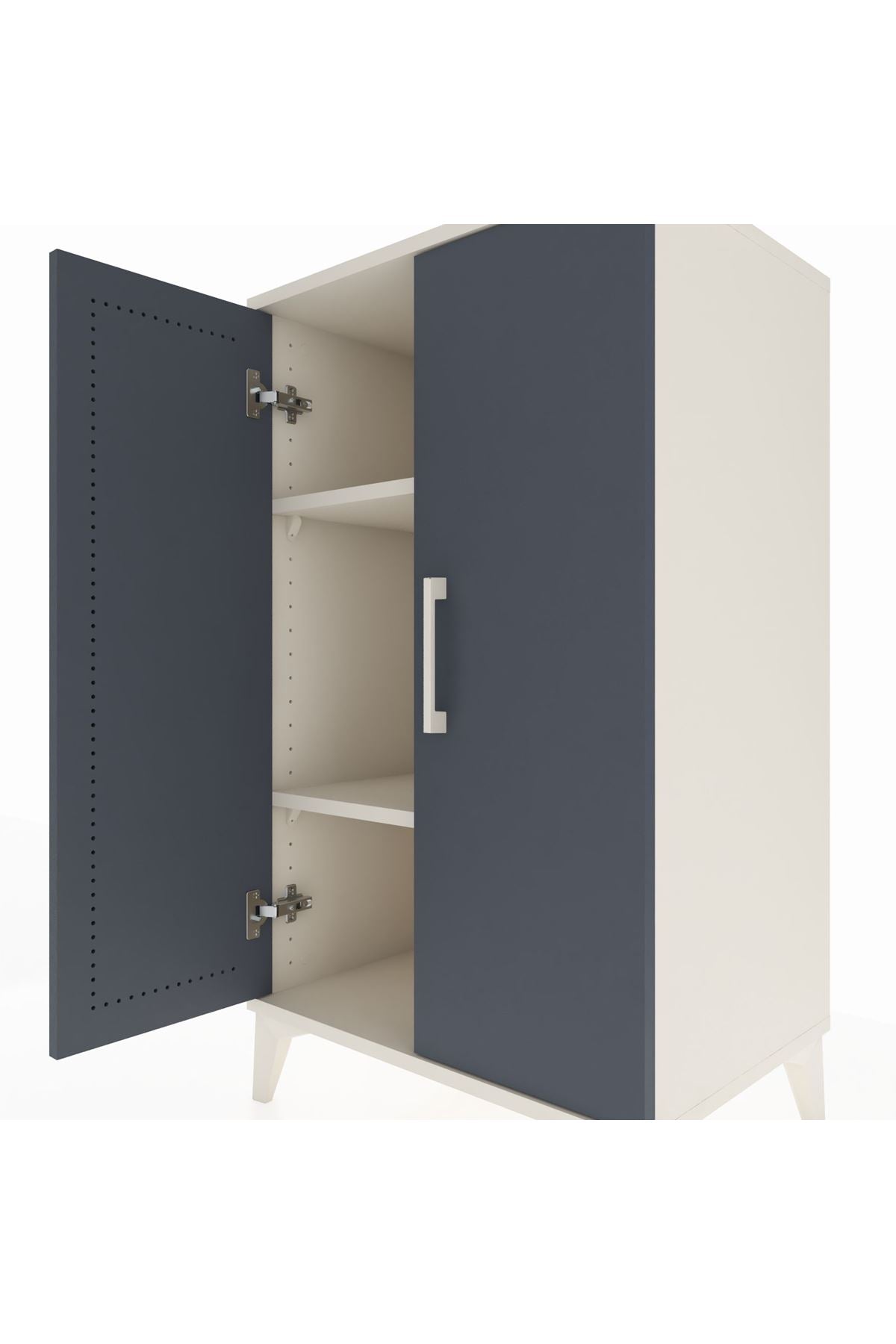 Hyperion Komodin 2 Raflı 2 Kapaklı 60x44x106 Aytaşı-Antrasit