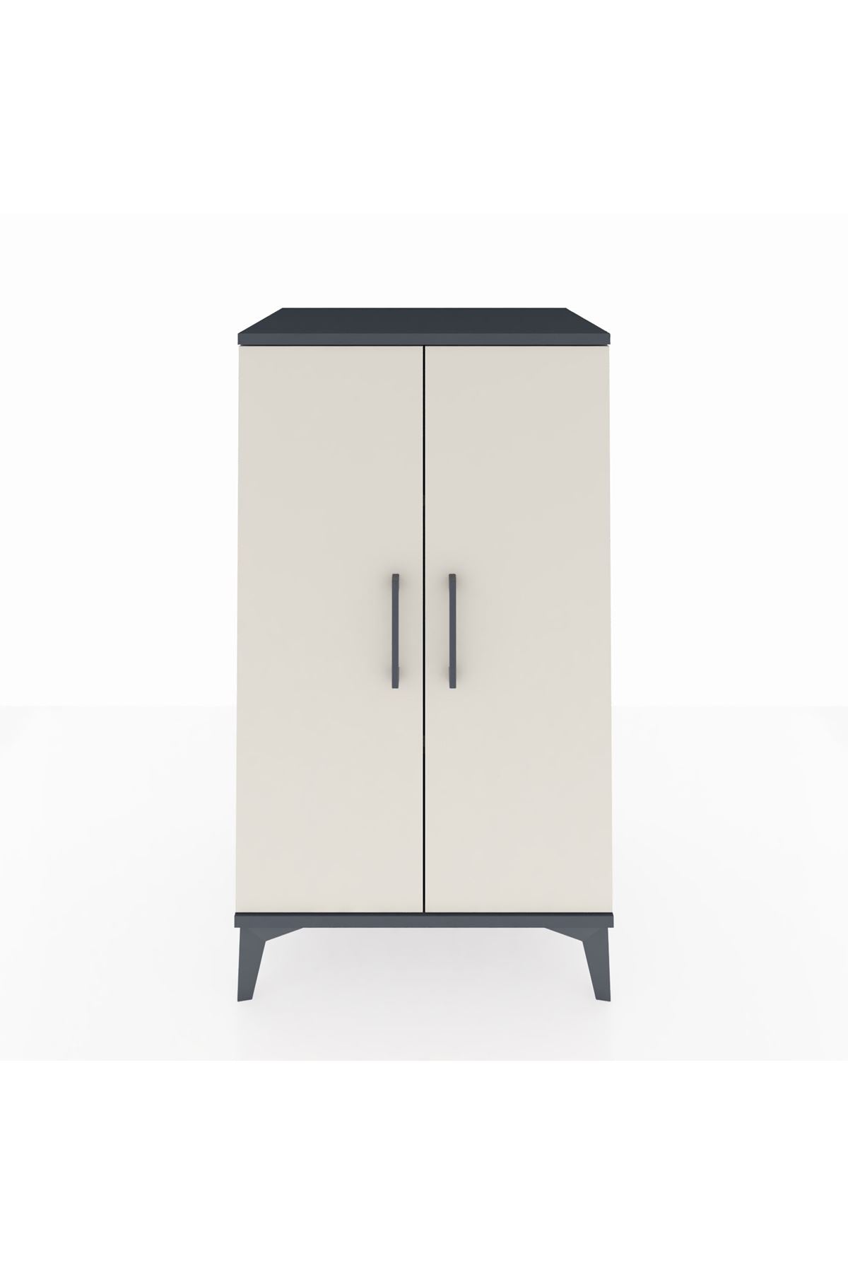 Hyperion Komodin 2 Raflı 2 Kapaklı 60x44x106 Antrasit-Aytaşı