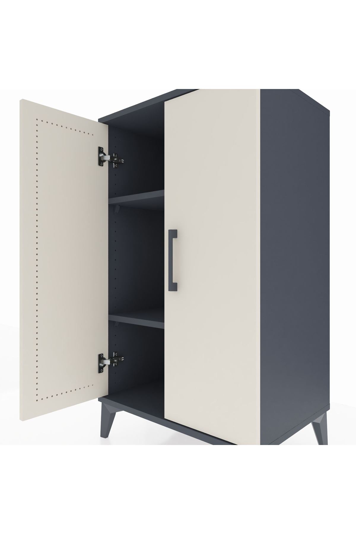 Hyperion Komodin 2 Raflı 2 Kapaklı 60x44x106 Antrasit-Aytaşı